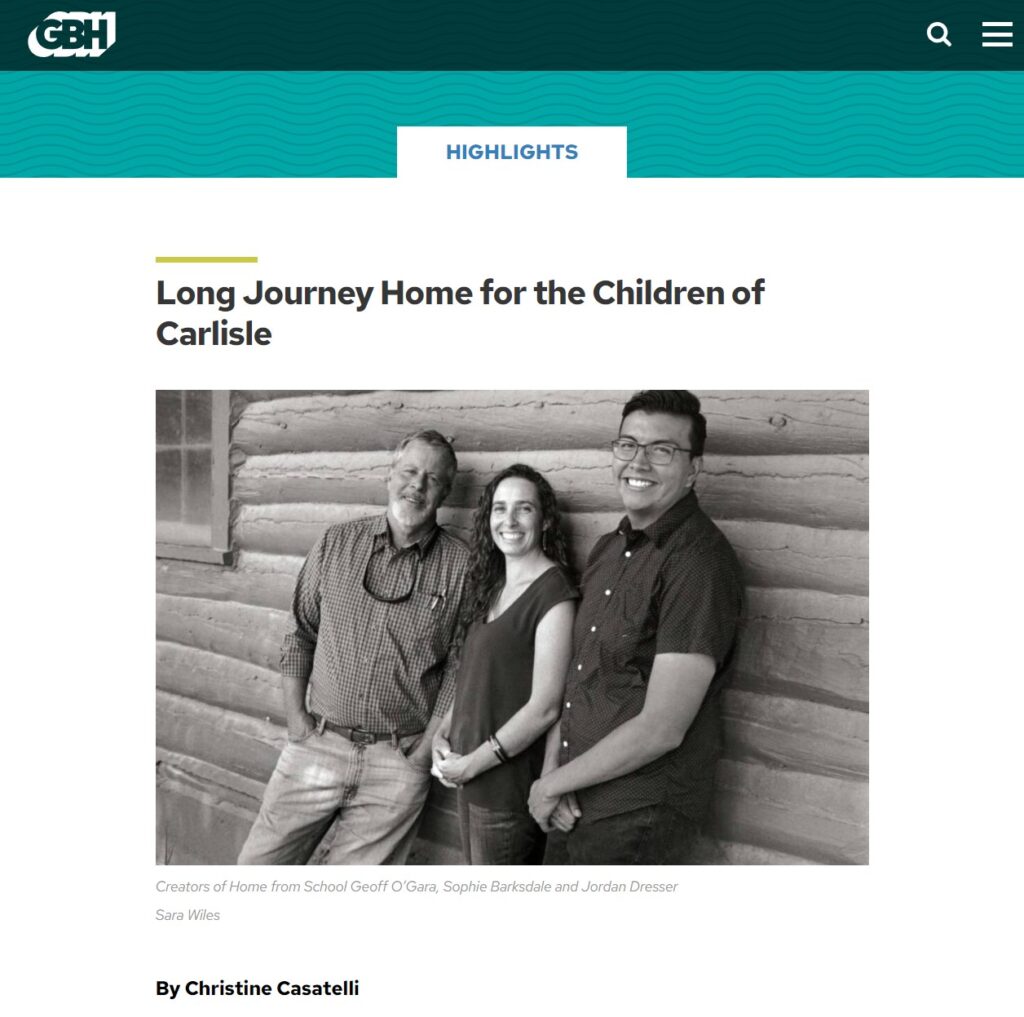 Snippet from the article "Long Journey Home for the Children of Carlisle" on the WGBH website